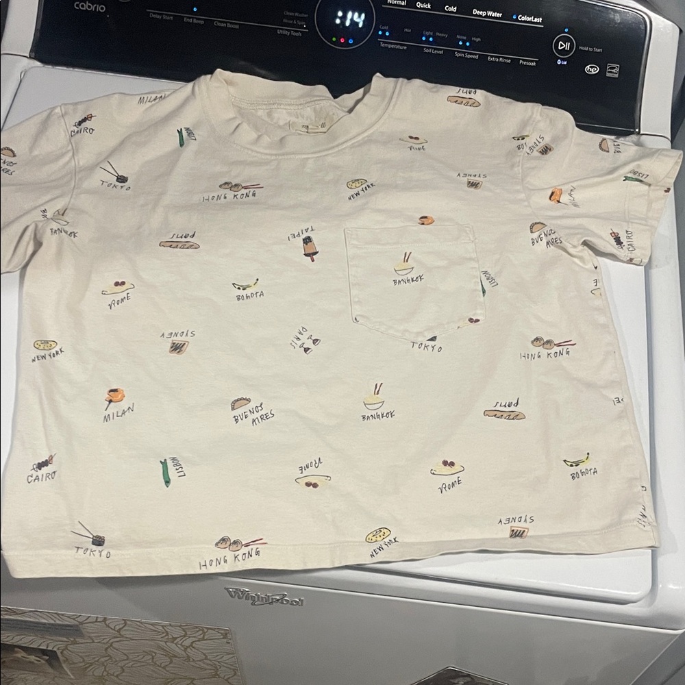 Madewell Cream Graphic Crop Top women